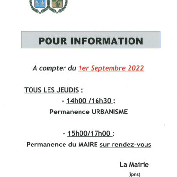 Permanences mairie