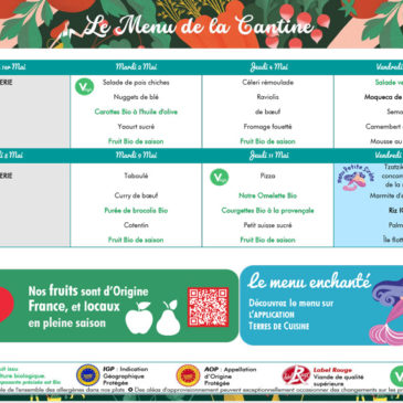 Menu de la cantine – Mai