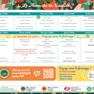 Menu Cantine – Octobre