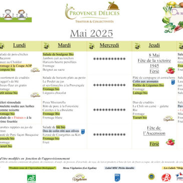 Menu de la cantine – Novembre