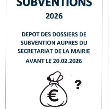 Demande de subventions