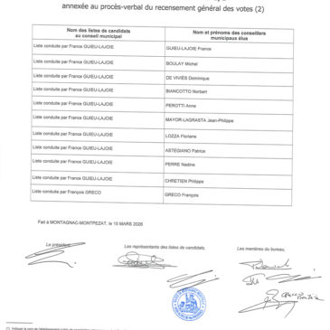 Feuille de proclamation