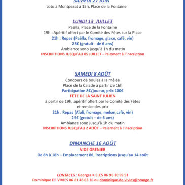 Programme des festivités