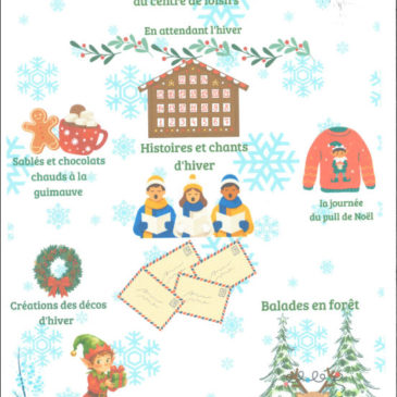 Centre de loisirs – Programme des mercredis